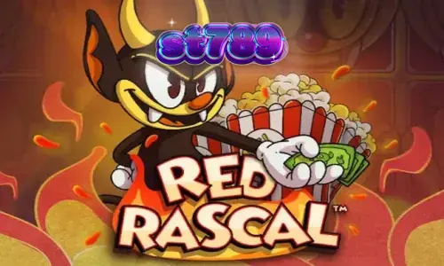 Tampilan visual karakter Red Rascal dalam permainan slot Hacksaw Gaming